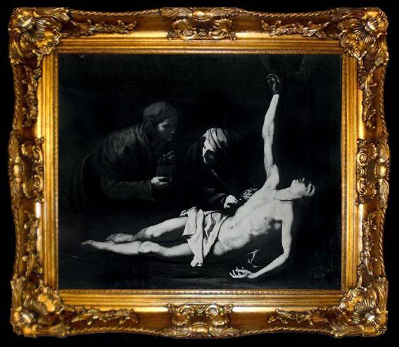 framed  Jusepe de Ribera St Sebastian and St Irene, ta009-2
